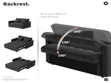 Corduroy Double Sleeper Sofa With Pull-Out Bed, 2 Pillows & Side Storage Pocket 26761074