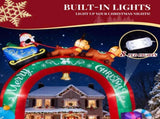 10FT Lighted Christmas Inflatable Archway, Inflatable Arch with Reindeer Pulling Santa's Sleigh, 88336718
