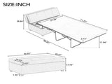 Twin Size Folding Ottoman Sleeper Bed with Mattress Convertible Guest Bed Black WF307724AAB