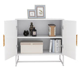 Solid wood square shape handle 2 doors sideboard W28222273