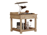 Retro Style Nightstand with Drawer and Open Shelf for Bedroom, Bedside Table with Turned Legs and N733P206240M