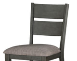 ZNTS Transitional 2pc Set Wooden Counter Height Chairs Fabric Upholstered Ladder Back Dining Furniture B01143652