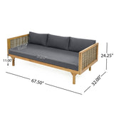 CLAREMONT 3 SEATER DAYBED WITH RATTAN ARMS N770P205570A