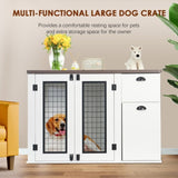 ZNTS Furniture style dog cage, wooden dog cage, double door dog cage, side cabinet dog cage, Dog crate W1687138649