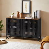 6 Drawer Double Dresser with Slatted Grille Striped Drawer, Modern Style Dresser, High-Quality MDF W578P193307