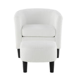 Modern Accent Chair,Upholstered Arm Chair Corduroy Single Sofa Chair with Ottoman Foot Rest Comfy W2582P179913