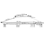 10x12 Ft Outdoor Patio Gazebo Replacement Canopy,Double Tiered Gazebo Tent Roof Top Cover Only W419P198359