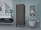 Matt Grey Hight Auxiliary Furniture with 4 Shelf B062P252171