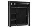 64" Portable Closet Storage Organizer Wardrobe Clothes Rack with Shelves Black 72214687