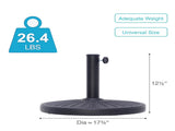 26.5 lbs Outdoor Patio Market Umbrella Base, Patio Umbrella Stand for Yard Garden Poolside in Black 85794920