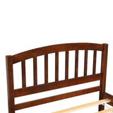 Twin size Platform Bed Wood Bed Frame with Trundle, Walnut WF194302AAD