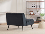 24.4" Wide Modern Upholstered Armless Chair with Black Metal Legs, Velvet Accent Chair for Living W3098P308779