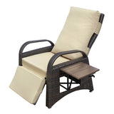 Outdoor Recliner Chair,Separate Adjustment Mechanism PE Wicker Adjustable Reclining Lounge Chair and W2749P225114