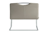Unique Style Chrome Metal Finish Side Chairs 2pc Set Gray-Taupe Faux Leather Upholstered Casual B01156551