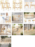 4PCS Weave Dining Chair, Mid-Century Modern Metal Rattan Chair for Kitchen Dining Living Room, Wood 93444531