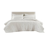 3-Piece King Cotton Embroidered Quilt Set,White B035P408348