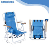 ZNTS Folding Beach Chair Set of 2 for Adults, 4 Position Portable Backpack Foldable Camping Chair with 58135440