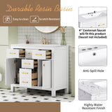 36'' Bathroon Vanity with Ceramic Sink Combo Set,Modern Freestanding Single Bathroom Cabinet with 4 N710P247494K