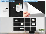 Large Cork Board for Wall 48"x36" Self Adhesive Bulletin Pin Board, 12 Pack Felt Wall Tiles, Black 32891047
