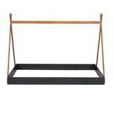 Full Size Tent Floor Bed with Triangle Structure, BlackBrown WF307379AAB