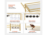 3-Tier Bar Cart with Wheels, Modern Rolling Utility Cart for Home and Kitchen, Mobile Beverage 00599726