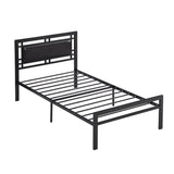 ZNTS Twin Size metal bed Sturdy System Metal Bed Frame ,Modern style and comfort to any bedroom ,black W311109646