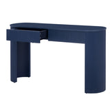 TREXM Entryway Table with Fluted Design, Modern Console Table with Storage, Oval Top and 2 Drawers N715P233435M