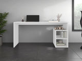 Benson Desk, 3 Shelves, White B097P474291
