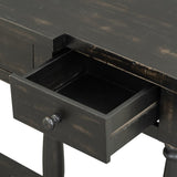 U_STYLE Retro Senior Console Table for Hallway Living Room Bedroom with 4 Front Facing Storage WF312987AAB