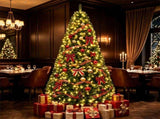 8 FT Pre-Lit Artificial Christmas Tree with 600 Dual Color LED Lights, 1605Branch Tips Hinged PVC 29599303