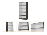 Matt Gray and White 5-Shelf Bookcase B062P175160