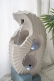 16.9x10.2x31.9" White Abstract Water Fountain with Blue Base with Light, for Indoor and Outdoor W2078138947