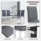 4 piece set of gray armless dining chairs brings a touch of elegance and mystery to the dining area W1151132006