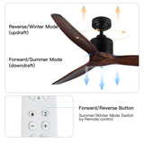 52 Antique Brown Ceiling Fan without Light with Remote Control W1367P187076