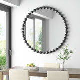 ZNTS Beaded Round Wall Mirror 36"D B03599370