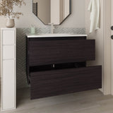 Bathroom Vanity, 2 Drawers, Black Wengue B097P350334