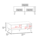 Govan Coffee Table with a Door, Conical Legs, and Open Storage, Wengue B128P263709