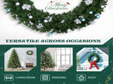 60in Pre-lit Christmas Wreath, Lighted Artificial Xmas Wreath with 220 Cold & Warm White Lights and 31157154