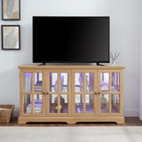 LED Curio Display Cabinet Antique Display Cabinet with Glass Doors Adjustable Shelves for W2275P231689