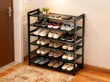 26.8*9.84*35.4in 6-Tier Flat Bamboo Shoe Rack, Black 03654485