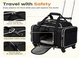 Multi-Way Portable Pet Rolling Carrier Trolley, Aluminum Alloy Frame Collapsible Pet Travel Bag with 92891076