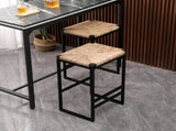Set of 2 Water Hyacinth Woven Bar Stools for Kitchen Counter Water Hyacinth Grass Backless Barstools W1757104744
