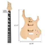 DIY 6 String Flame Shaped Style Electric Guitar Kits with Mahogany Body, Maple Neck and Accessories 68229901