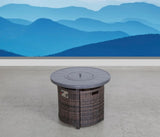 25" H x 32" W Aluminum Outdoor Fire Pit Table with Lid B120142404