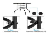 Outdoor Dining Table Square Toughened Glass Table Yard Garden Glass Table 90130627
