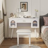 Elegant Vanity Makeup Table & Chair Set, Modern Dressing Table with Organizer, Writing Desk, N844P285188A
