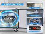 Orikool 60 IN Commercial Refrigerators, Undercounter Refrigerators 18.5 Cu.Ft with Smooth Casters, 2 W2095126119