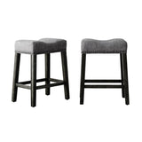 CoCo Upholstered Backless Saddle Seat Counter Stools 24" height Set of 2, Gray T2574P164809