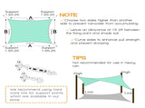 12'X16' Turquoise HDPE sunshade sail 04394210