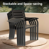 VRSHWO lron Terrace Dining Chairs, a Set of 2 Black Color Outdoor Chairs, Bistro Metal Chairs, W213P335871